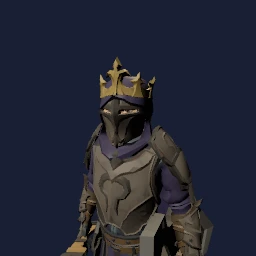 Tower Knight, a crowned knight in purple and steel
