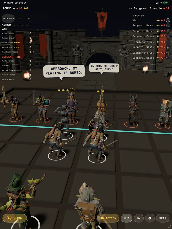 A round's battle on iPad: the champions fight on their own.